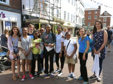 The girls exploring the shops in Chichester